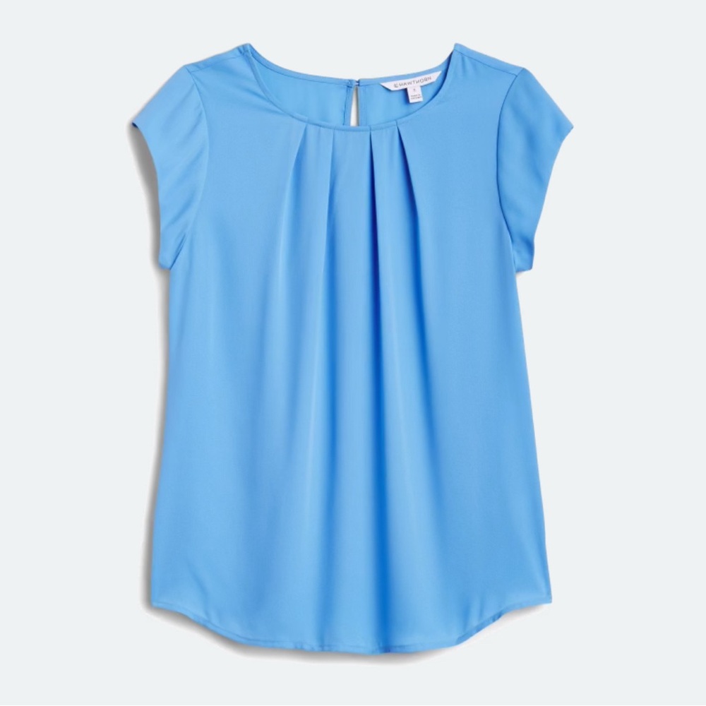 Women's Blue Cap Sleeve Top